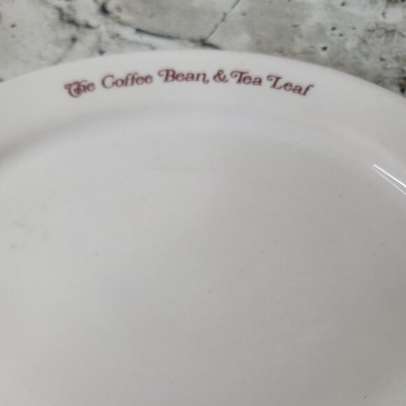 The Coffee Bean & Tea Leaf Dessert Serving Salad Beige Plate 9.5” Oval - Picture 2 of 3